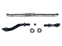 Apex Chassis Heavy Duty 2.5 Ton Flipped Drag Link Assembly in Polished Aluminum Fits: 19-22 Jeep Gladiator JT 18-22 Jeep Wrangler JL. Note: This FLIP kit fits Dana 44 &amp;amp; Dana 30 axles with a lift exceeding 4.5 inches. Requires drilling the knuckle.