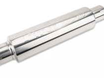 M-80 Series Muffler 2.5 in Round 14 in L Hardware Not Incl Polished 304 Stainless Steel Pypes Exhaust