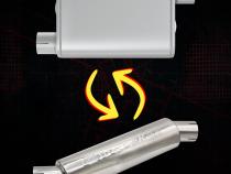 M-80 Muffler 14 Inch Body 2.5 Inch Offset Inlet/Offset Outlet 304 Stainless Pypes Performance Exhaust