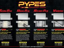 M-80 Muffler 14 Inch Body 2.5 Inch Offset Inlet/Offset Outlet 304 Stainless Pypes Performance Exhaust