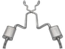 1975-1980 Corvette C3 2.5 Inch Crossmember Back Exhaust Kit With X-Pipe 409 Stainless Includes Catalytic Converters No Mufflers Pypes Performance Exhaust