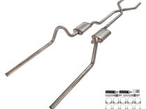 1966-71 Ford Fairlane 2.5 Inch X-Pipe Crossmember Back Rear Exit Exhaust No Mufflers Pypes Performance Exhaust