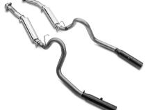 1979-2004 Mustang Black Pype Bomb Cat Back Exhaust System M80 Mufflers 409 Stainless Steel Pypes Performance Exhaust