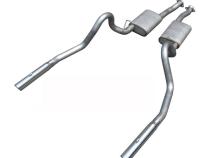 Cat Back Exhaust System 98-04 Mustang V6 Split Rear Dual Exit 2.5 in Intermediate Pipe And Tailpipe Street Pro Muffler/Hardware/3 in Polished Tips Incl Natural 409 Stainless Steel Pypes Exhaust