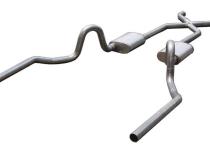 Crossmember Back w/X-Pipe Exhaust System 64-72 A-Body Split Rear Dual Exit 2.5 in Intermediate And Tail Pipe Street Pro Muffler/Hardware Incl Tip Not Incl Pypes Exhaust