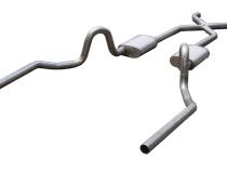 Crossmember Back w/X-Pipe Exhaust System 64-74 GM A Body Split Rear Dual Exit 3 in Intermediate And Tail Pipe Race Pro Mufflers/Hardware Incl Tip Not Incl Pypes Exhaust