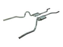 Crossmember Back Without X-Pipe Exhaust System 70-71 GTO/68-72 442 Split Rear Dual Exit 2.5 in Intermediate And Tail Pipe StreetPro Muffler/Hdw Incl Tip Not Incl Natural 409 Stainless Steel Pypes Exhaust
