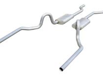 Crossmember Back Without X-Pipe Exhaust System 64-72 A-Body Split Rear Dual Exit 2.5 in Intermediate/Tail Pipe Turbo Pro Mufflers/Hardware Incl Tip Not Incl Natural 409 Stainless Steel Pypes Exhaust