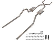 1965-70 Chevy Impala  X-Pipe Crossmember Back Exhaust 409 SS Rear Exit Street Pro Mufflers Pypes Performance Exhaust
