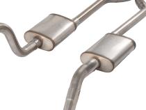 1965-70 Chevy Impala  H-Pipe Crossmember Back Exhaust 409 SS Rear Exit Turbo Pro Mufflers Pypes Performance Exhaust