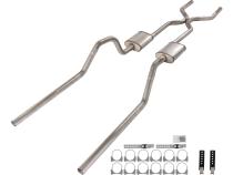 1965-70 Chevy Impala  H-Pipe Crossmember Back Exhaust 409 SS Rear Exit No Mufflers Pypes Performance Exhaust