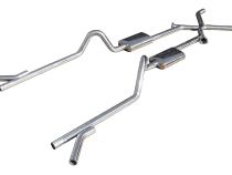 Crossmember Back w/Xchange Exhaust System Split Rear Dual Exit 2.5 in Intermediate X-Pipe And Tail Pipe Street Pro Mufflers/Hardware Incl Tip Not Incl Pypes Exhaust