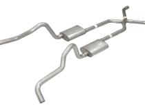 Crossmember Back w/X-Pipe Exhaust System 55-57 Chevy Wagon Split Rear Dual Exit 2.5 in Intermediate X-Pipe And Tail Pipe Race Pro Mufflers/Hardware Incl Tip Not Incl Pypes Exhaust