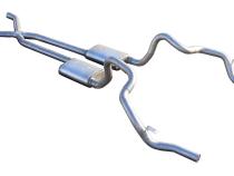 Crossmember Back w/X-Pipe Exhaust System 70-74 F-Body Split Rear Dual Exit 2.5 in Intermediate And Tail Pipe Violator Mufflers/Hardware Incl Tip Not Incl Pypes Exhaust