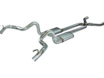 Crossmember Back w/X-Pipe Exhaust System 70-74 F-Body Split Rear Dual Quarter Exit 3in Intermediate And TailPipe Race Pro Mufflers/Hardware Incl Tip Not Incl Polished 409 Stainless Pypes Exhaust