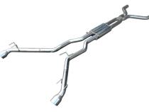 Cat Back Exhaust System 10-14 Camaro V8 Split Rear Dual Exit 2.5 in Intermediate And Tail Pipe Muffler/Hardware/4.5 in Black Tips Incl Polished Finish 304 Stainless Steel Pypes Exhaust