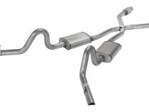 Crossmember Back w/X-Pipe Exhaust System 78-88 GM G-Body Split Rear Dual Exit 2.5 in Intermediate And Tail Pipe Hardware Incl Muffler And Tip Not Incl Natural 409 Stainless Steel  Catalytic Converter Incl Pypes Exhaust