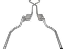 Crossmember Back w/X-Pipe Exhaust System 78-88 El Camino SS Split Rear Dual Exit 2.5 in Intermediate And Stainless Steel Tail Pipe Turbo Pro Muffler/Hardware Incl Tip Not Incl Catalytic Converter Incl Pypes Exhaust