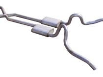 Crossmember Back w/X-Pipe Exhaust System 62-67 Nova Split Rear Dual Exit 2.5 in Intermediate And Tail Pipe Race Pro Mufflers/Hardware Incl Tip Not Incl Pypes Exhaust