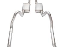 1966-1974 Mopar B-Body 3 Inch Crossmember Back Exhaust System With H-Pipe 409 Stainless With Race Pro Mufflers SMB43R
