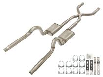 1970-1974 Mopar E-Body 3 Inch Crossmember Back Exhaust System 409 Stainless No Mufflers Pypes Performance Exhaust