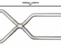 Exhaust X-Pipe Kit Intermediate Pipe 2.5 in Hardware Incl Polished 304 Stainless Steel Pypes Exhaust