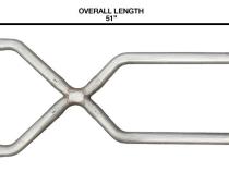 Exhaust X-Pipe Kit Intermediate Pipe 3 in Crossover Hardware Incl Natural 409 Stainless Steel Pypes Exhaust