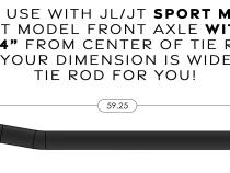 Currectlync Jeep JL/JT Tie Rod Bolts-On In Sport Model High Steer Applications Only 1.65 Inch Dia. Tube Construction Forged Tie Rod Ends Incl. Jam Nuts And Adjusters RockJock 4x4