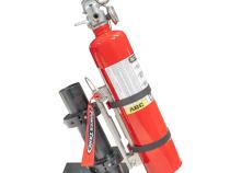 Fire Extinguisher Bracket with straps, Anodized Black Power Tank