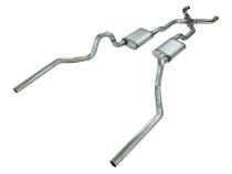 68-72 Chevelle High Tuck 2.5 Inch Crossmember Back W/X-Pipe and Race Pro Mufflers System Pypes Performance Exhaust