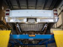 1966-71 Ford Fairlane 2.5 Inch H-Pipe Crossmember Back Rear Exit Exhaust Race Pro Mufflers Pypes Performance Exhaust