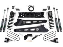 19-24 RAM 3500 4 Inch Radius Arm Gas 2 Inch Rear Block With Overload Adventure Shocks Zone Offroad