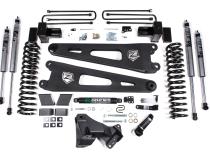 17-19 Ford F-250/350 Super Duty 4 Inch Radius Arm Lift Kit 2 Inch Rear Block Gas 2 Leaf Main Fox Adventure Shocks Adventure Series Shocks Zone Offroad
