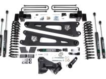 17-19 Ford F-250/350 Super Duty 4 Inch Radius Arm Lift Kit 2 Inch Rear Block Gas 3 Leaf Main Fox Adventure Shocks Adventure Series Shocks Zone Offroad